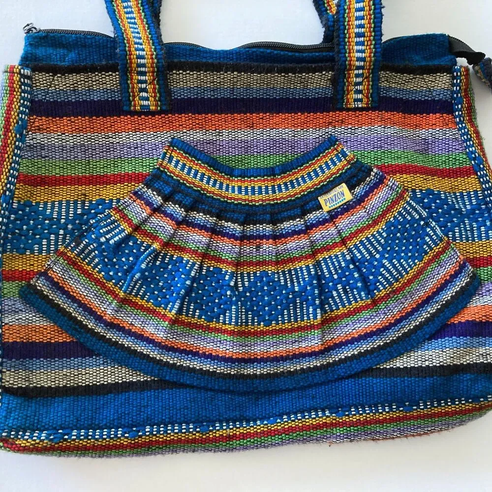 Pinzon Women's Shoulder Bag Blue Multicolor Hippie Festival